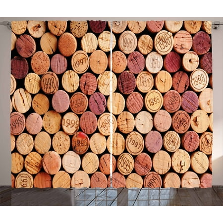 Wine Curtains 2 Panels Set Random Selection Of Used Wine Corks