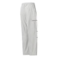 thumbnail image 5 of Mens Straight Leg Baggy Pants Multi-Pocket Elastic Waist Cargo Pants Casual Outdoors Gray 3XL, 5 of 8
