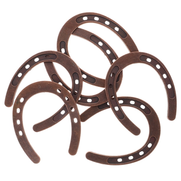 BRIGHTFUFU 6 adornos navideños de metal con forma de herradura, decoración navideña, colgantes para árbol de Navidad, pequeños colgantes de herradura de hierro fundido.