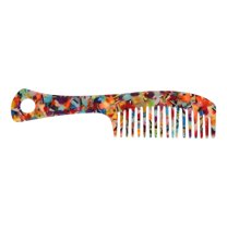 Unique Bargains 1 Pc Long Handle Hair Comb Colorful Acetate Sheet