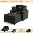 thumbnail image 6 of LUMIHO 42" Luxury Modern Oversized Chaise Lounge Chair Bed Indoor with Ottoman - Ergonomic Reading Chair & Ottoman Set,Black, 6 of 8