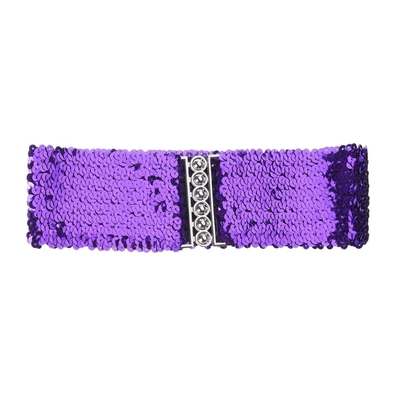 Sequins Corset Wide Waist Belt Decorative Waist Cincher Elastic Waspie Belt Glittering Waspie Waist Strap for Female