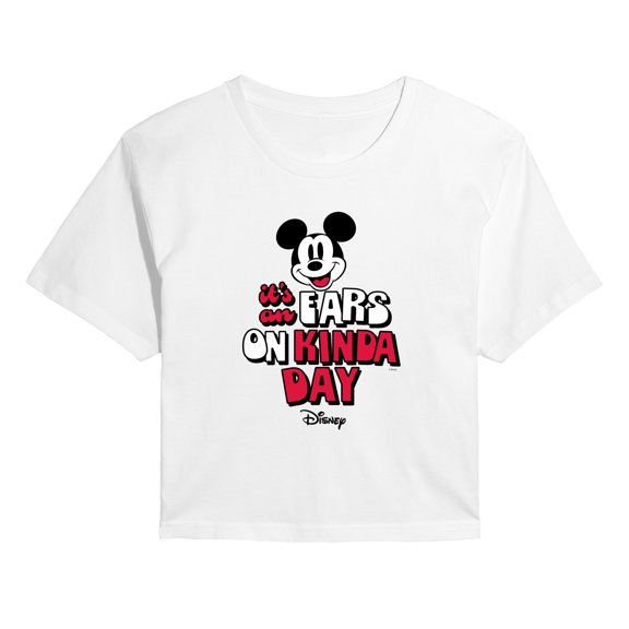 Disney - Ears on Kinda Day - Juniors Cropped Graphic T-Shirt