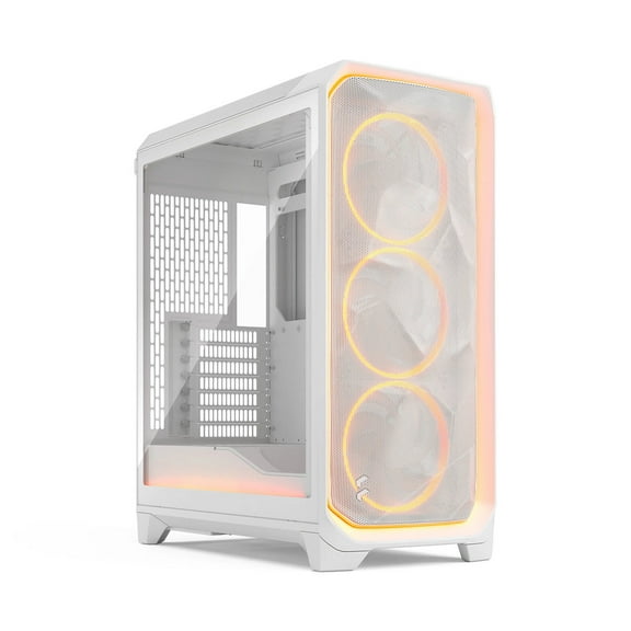 Fractal Design Meshify 3 Ambience Pro RGB ATX mATX Mid Tower PC Case - White Chassis with Clear TG Side Panel