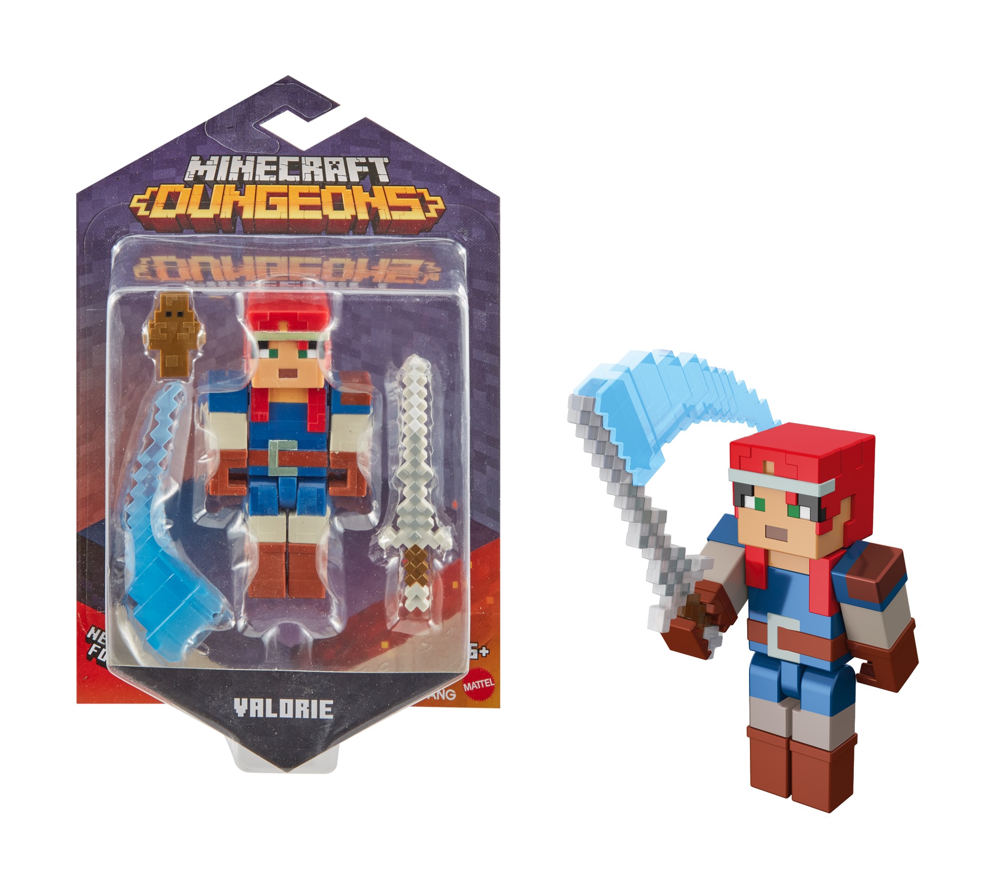 Minecraft Dungeons 3 25 Valorie Action Figure With Moveable Joints  Minecraft Dungeons 3 25 Valorie Action Figure With Moveable Joints