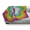thumbnail image 3 of 70s Party Soft Flannel Fleece Blanket, Vibrant Colorful Flowers with Dancing Woman Silhouette on Retro Design Backdrop, Cozy Plush for Indoor and Outdoor Use, 50" x 60", Multicolor, by Ambesonne, 3 of 6