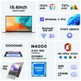 thumbnail image 3 of 15.6" Laptop,12GB RAM 256GB SSD,Windows 11 Pro NoteBook PC,MS Office 365,Intel Celeron N4000(up to 2.6GHz) Bussiness Computer, 3 of 8