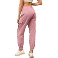 thumbnail image 3 of Weardear Women's Cotton Cargo Pants Elastic Waist Drawstring Pants Casual Joggers with Pockets, 3 of 6