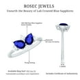 thumbnail image 5 of Rosec Jewels Lab Grown Blue Sapphire 2 Stone Engagement Ring (AAAA Grade) - Blue Sapphire Diamond Ring, with Jewelry Box, 14K White Gold, US 3.00, 5 of 9