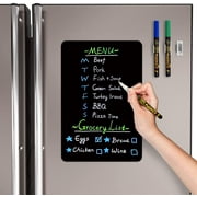 CUHIOY Magnetic Dry Erase Black Board Sheet for Fridge 12x8''- Magnetic Chalkboard for Refrigerator with Stain Free