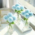thumbnail image 6 of 12pcs Artificial Chrysanthemum Ball Flowers Fake Blue Flowers Silk Hydrangea Bridal Wedding Bouquet for Home Garden Party Office Kitchen House Decoration, 6 of 8