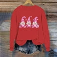 thumbnail image 4 of Women's Valentine's Day Heart Graphic Sweatshirt - Plus Size Crewneck Long Sleeve Love-Themed Pullover, Cute Gnome & Heart Print Casual Tops for Date Night & Gifts, 4 of 6