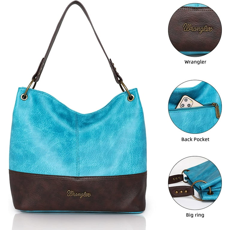Wrangler Hobo Bags for Women Vegan Leather Tote Bag Shoulder Bag Top Handle  Satchel Purses and Handbags 