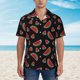 thumbnail image 2 of Balery Watermelon Camisas hawaianas de manga corta para hombre, camisas playeras de corte holgado, camisas de vacaciones con botones,X-Large, 2 of 7