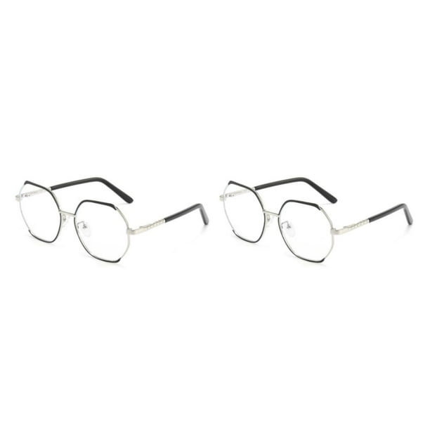 Qarigey Gafas de lectura, gafas de lectura, lentes antiazules, polígono cuadrado de gran tamaño, suministros de oficina para mujeres, diseño Type2 NO2