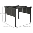 thumbnail image 3 of Outsunny 10' x 10' Metal Pergola with Retractable Canopy for Patio, Deck, 3 of 10