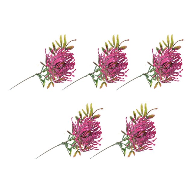 Transemion 5pieces Beautiful And Lifelike Artificial Flowers For Home Decoration Low plum purple 1Set