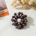 thumbnail image 6 of Freshwater Dyed Brown Pearls Retro Floral Pin-Brooch for Anniversary, 6 of 6