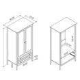 thumbnail image 3 of Crown Full Wardrobe with Hanging and 2 Drawers in Black, 3 of 7