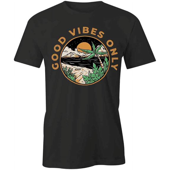 Good Vibes Only T-Shirt | Positive Vibes Black Tee Gift