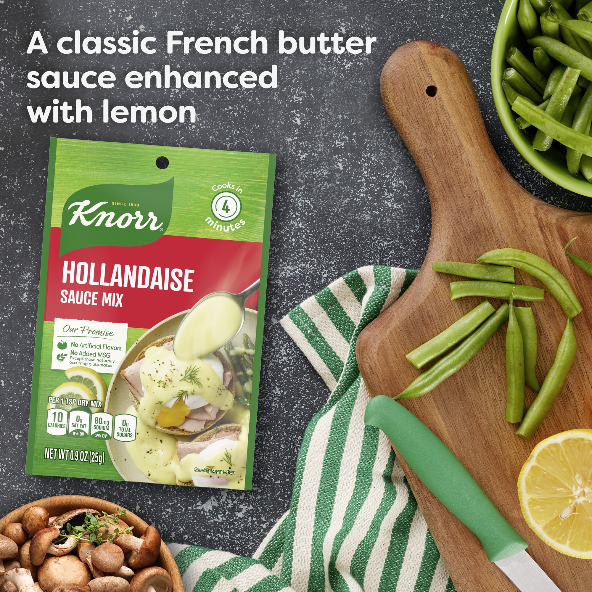 (4 pack) Knorr Hollandaise Sauce Mix Powder, 0.9 Oz Pouch