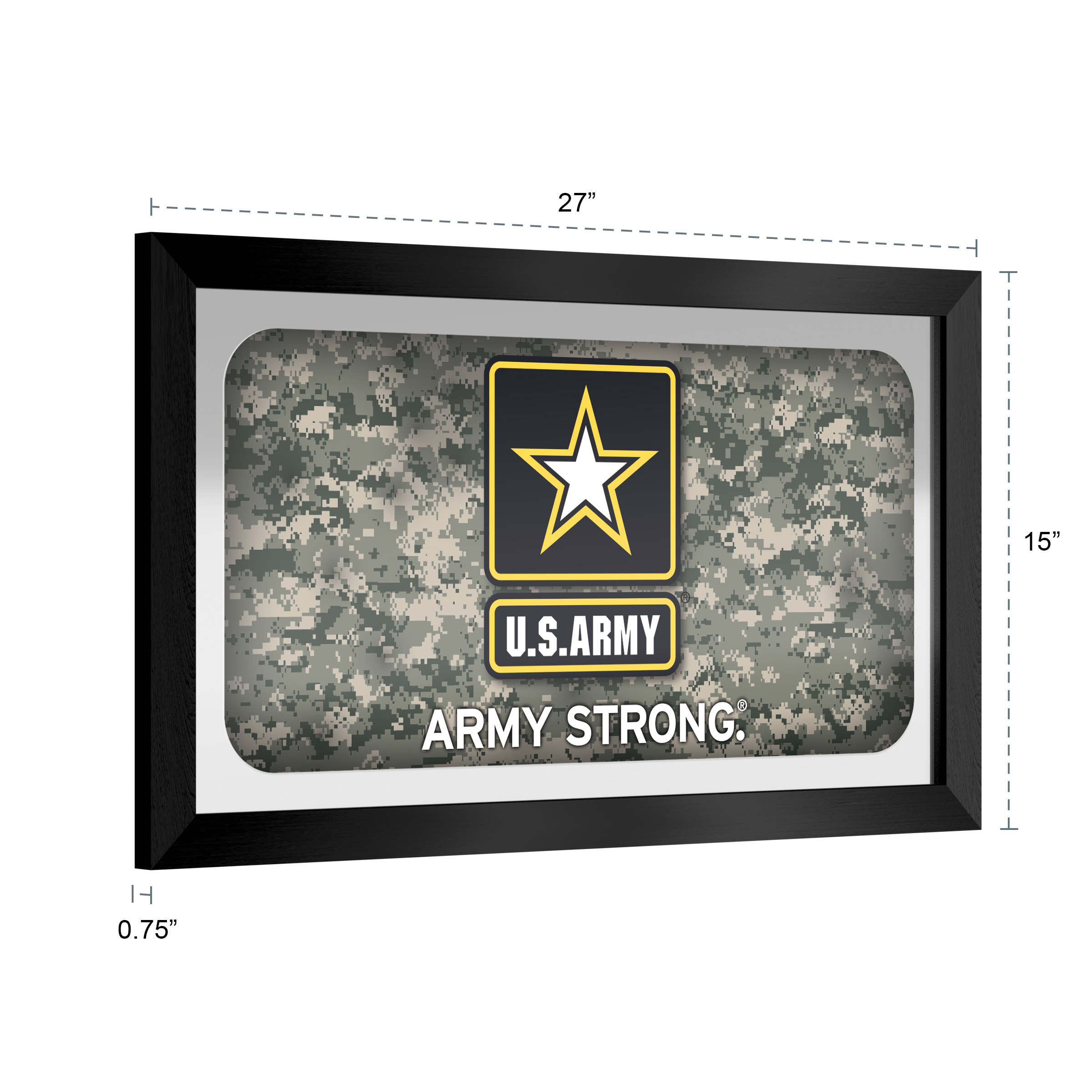 United States Army Digital Camo Ready-To-Hang Black Framed Wall Mirror
