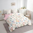 thumbnail image 3 of Homewish Pink Blue Flowers 7-Piece Twin Bedding Sets For Teens Boys Girls,Dreamy Princess Bedding Comforter Set,Spring Garden Breathable Sheet Sets,Luxury Bedroom Decor,Reversible, 3 of 8