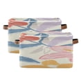 thumbnail image 2 of Pastel Orchids and Hibiscus Flowers Square Storage Bins with Handles Collapsible Containing Box 1 Pack, 2 of 9