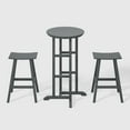 thumbnail image 3 of WestinTrends Outdoor Patio Bar Height Table and Bar Stool 3-Piece Dining Set, Gray, 3 of 8