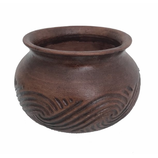Champoli Glazed Ceramic Pot Glossy Brown Clay 6 75 X 5 Walmart Com Walmart Com