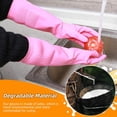 thumbnail image 5 of FZFLZDH Rubber Waterproof Extra Long Dishwashing Cleaning Household Kitchen Gloves-Medium 38cm / Pink, 5 of 5
