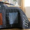 thumbnail image 6 of WannaToo Cotton Bedspread Quilt Set for All Season, Blue Patchwork, Twin, 6 of 6