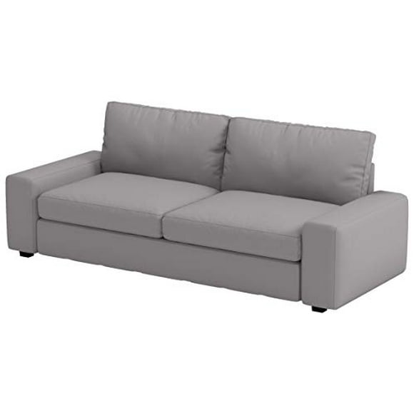 Heavy Cotton KIVIK Three Seat (Not Loveseat ) Sofa Cover Replacement Custom Made Compatible with IKEA Kivik 3 Seater Sofa Slipcover Only. (Light Gray)