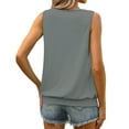 thumbnail image 4 of Wyobmus Tank Tops for Women Loose Fit Pleated Round Neck Tunic Shirts Casual Sleeveless Banded Bottom Tops S-2X A-Gray, 4 of 7