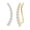 Yellow Gold, variant on Collection 0.98 Cttw Round Lab Grown White Diamond Graduating Ear-Cuff French Wire Climber Earrings for Women in 10K Solid White Gold