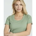 thumbnail image 3 of 3 Pack: Women's Ribbed Jersey Crew Neck Short Sleeve Midi Length Dress With Side Slit, 3 of 6
