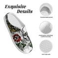 thumbnail image 5 of Yiaed Skulls Roses Print Slippers Fuzzy Warm Cozy Slippers Non Slip House Slippers For Indoor Outdoor Slippers House Slippers-46/47, 5 of 7