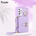 thumbnail image 2 of for Samsung Galaxy A53 5G Detachable Shoulder Strap Wallet Case, with Card Slots & 360-degree Rotation Stand Ring Flip Premium PU Leather Protective Cover Lanyard for Women Girls, Purple, 2 of 11