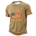 thumbnail image 2 of 250th Anniversary USA Shirt Men's Shirts Short Sleeve 250 Years American Flag 250th Anniversary USA T-Shirt Breathable Lightweight America Pullover Tops Khaki M, 2 of 3