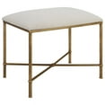 thumbnail image 6 of Uttermost Avenham Contemporary Iron and Fabric Small Bench - Antique Gold/ White, 6 of 10