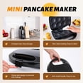 thumbnail image 3 of BUBEHYMY Máquina para hacer panqueques, Mini, Antiadherente, 8 Panqueques, 750 W, Calefacción Doble Cara, Negra, 3 of 5