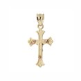 thumbnail image 2 of 14k Yellow & White Gold, Mini Cross Jesus Christ Crucifix Pendant Religious Charm 11mm NO Necklace, 2 of 9