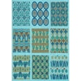 thumbnail image 1 of Ahgly Company Tapis d'Intérieur Lavables en Machine Rectangle Transitionnel Vert Turquoise, 2' x 3', 1 of 7