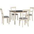 thumbnail image 2 of 5 Pieces Dining Table Set, Solid Wood Rectangle Dining Table with 4 Pcs Dining Chairs, 2 of 7