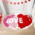 thumbnail image 4 of Dvkptbk Polyester Carpet Valentine's Day Carpet Three Sizes Faux Wool Entry Door Mat Bathroom Non Slip Mat Pattern Valentine's Day Decoration Home Decoration, 4 of 6