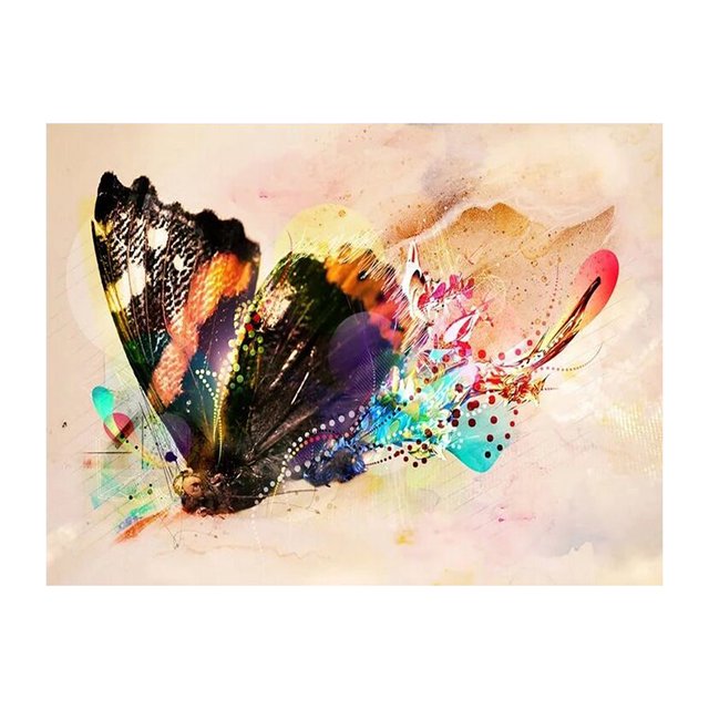 Taladro diamante pintura (DE2567) mariposa colorida 5D bordado completo DIY costura 45x60cm Hugtrwg Para estrenar