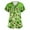 Fluorescent Green, variant on Women's V-Neck Short Sleeve Work Uniform with Pocket & Side Slit, St. Patrick's Day Print, Casual Nursing Top for Women,Army Green 3XL