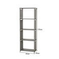 thumbnail image 2 of KAKOWELY Wooden Bookshelf Bookshelf Shelf Rack Storage Rack Magazine Rack Bookcase Shelving Display Shelves Storage Unit PP and Non-woven Fabric Shelf (Five-story Silver Gray), 2 of 4