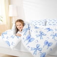 thumbnail image 4 of Feelyou Princess Bow-tie Queen Comforter Set, Blue Ribbon Bedding Comforter Set, 3pcs, 4 of 8