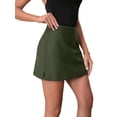 thumbnail image 2 of Jupe-pantalon à Fermeture Éclair devant à Fente Latérale Double pour Femmes, Mode, Doublée, Short Vert P, 2 of 9